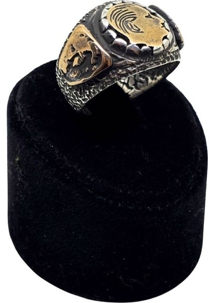 Vintage Atatürk Siluet Gümüş Erkek Yüzük