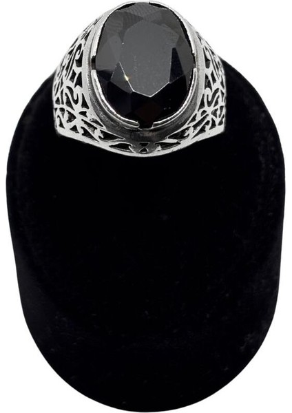 Iri Kesme Oval Oniks Taşlı Gümüş Erkek Yüzük fiyatları