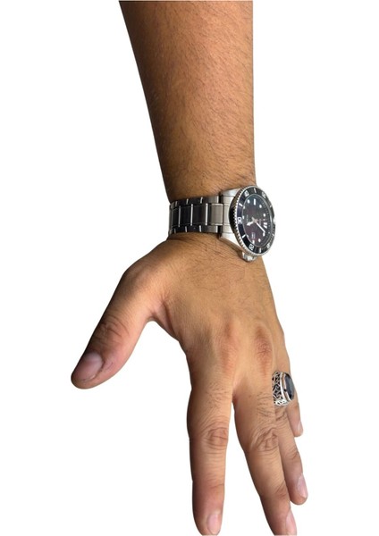 Iri Kesme Oval Oniks Taşlı Gümüş Erkek Yüzük fırsatları