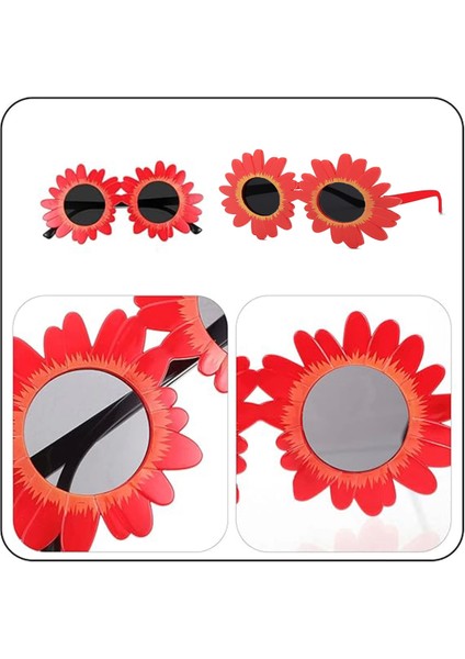 Kırmızı Renk Papatya Şekilli Parti Gözlüğü 18X10 cm - Lisinya modelleri