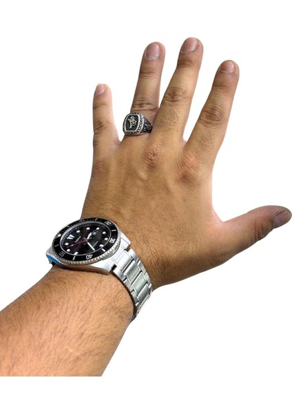Markazit Çevrili Osmanlı Tuğra Gümüş Erkek Yüzük modelleri