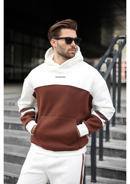 Ekru Alt Üst Kapüşonlu Eşofman Takımı E7340 fiyatları