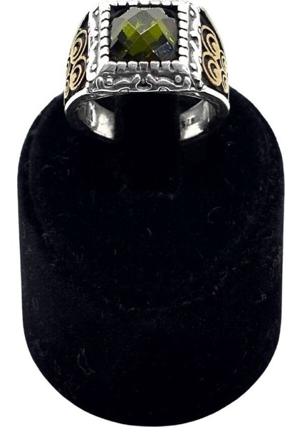 Kare Zultanit Taşlı Gümüş Erkek Yüzük fiyatları