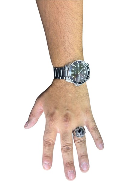Kesme Oniks Taşlı Tuğra ve Osmanlı Flama Motifli Gümüş Erkek Yüzük fırsatları