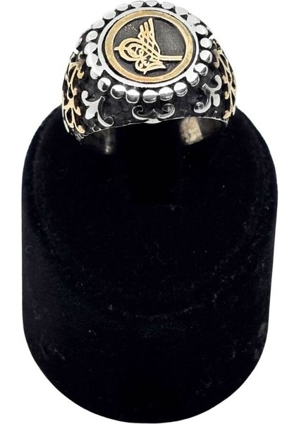 Yuvarlak Kabartma Osmanlı Motifli Gümüş Erkek Yüzük fiyatları