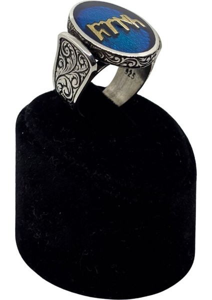 Göktürkçe Türk Yazılı Oval Gümüş Erkek Yüzük