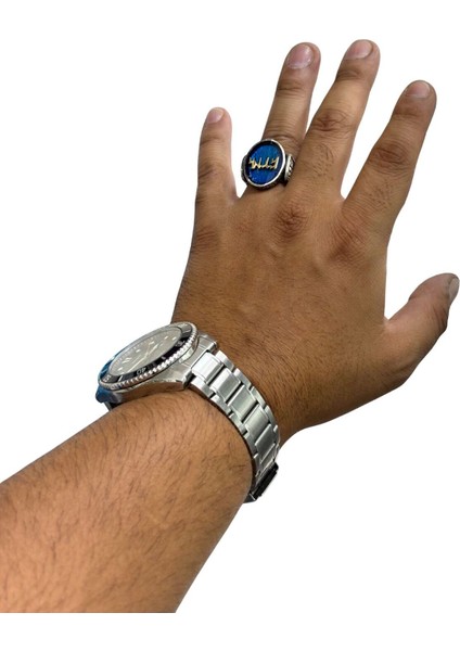 Göktürkçe Türk Yazılı Oval Gümüş Erkek Yüzük modelleri