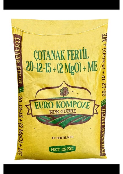 Çotanak Fertil 20-12-15+(2mgo)+Me Euro Kompoze 25KG Özel Npk Granül Gübre