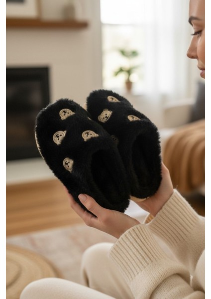Kadın Günlük Terlik Peluş Içi Yünlü Kürklü Terlik Misafir Çeyiz Bohça Gelin Ev Terliği fiyatları