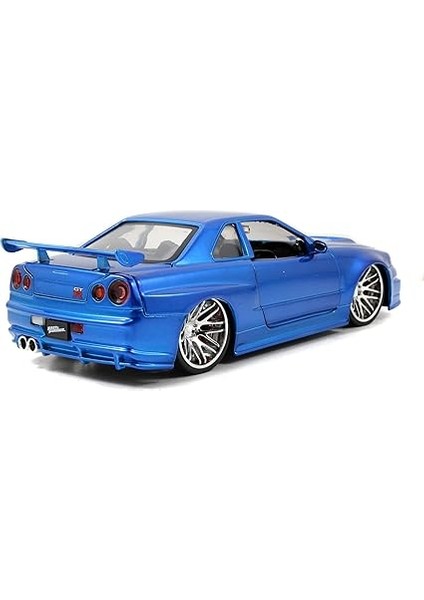 Toys Fast &amp; Furious Fits Nissan Skyline Gt-R (R34) Die-Cast Car, 1:24 Scale Blue modelleri