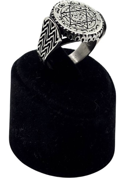 Hazreti Davud Yıldızı Süleyman Mührü Gümüş Erkek Yüzük