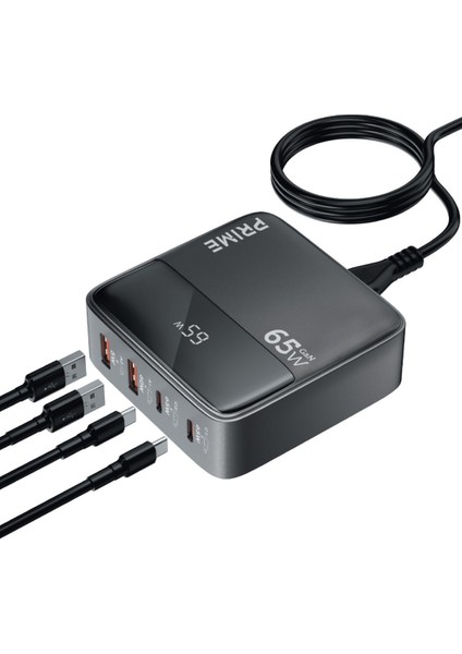 65W Gan 4in1 Masaüstü Şarj Istasyonu Iphone, Samsun, Macbook, Tablet Uyumlu Şarj Aleti Istasyon