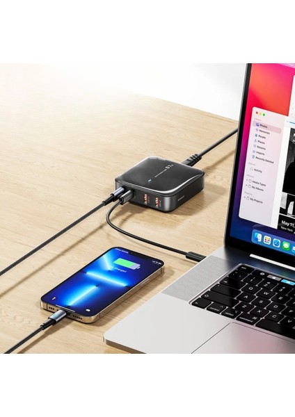 65W Gan 4in1 Masaüstü Şarj Istasyonu Iphone, Samsun, Macbook, Tablet Uyumlu Şarj Aleti Istasyon fırsatları