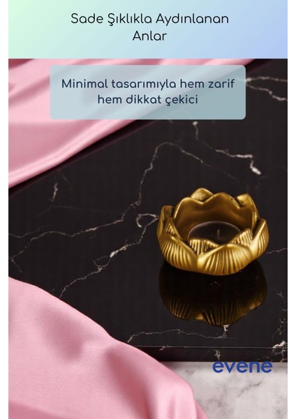 Mumluk Şamdan Ince Mum Uyumlu Altın Renk Model 53 fiyatları