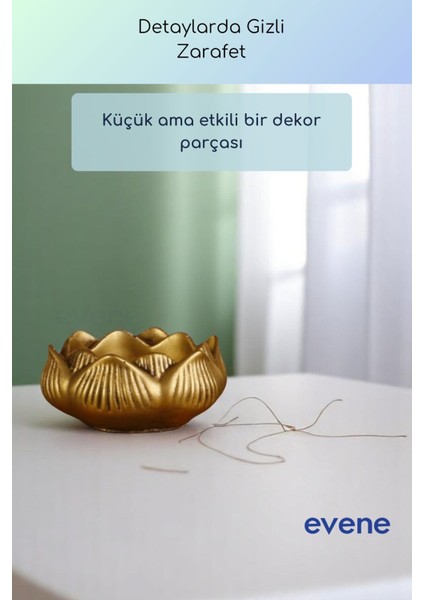Mumluk Şamdan Ince Mum Uyumlu Altın Renk Model 53 fırsatları