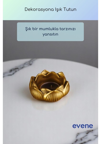 Mumluk Şamdan Ince Mum Uyumlu Altın Renk Model 53 indirimleri