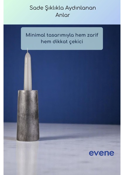 Mumluk Şamdan Ince Mum Uyumlu Altın Eskitme Renk Model 60 fiyatları