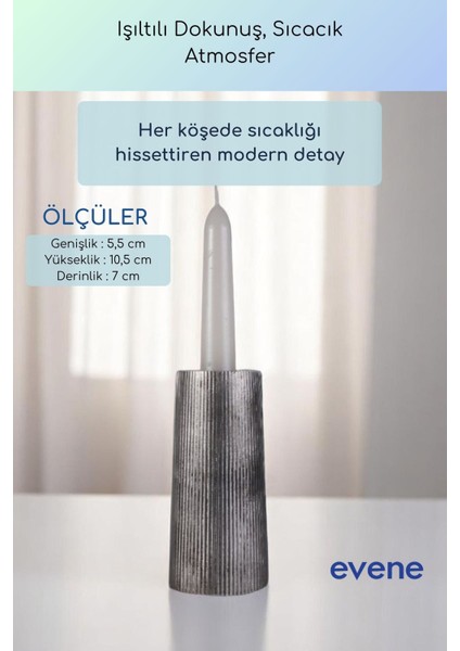 Mumluk Şamdan Ince Mum Uyumlu Altın Eskitme Renk Model 60 modelleri