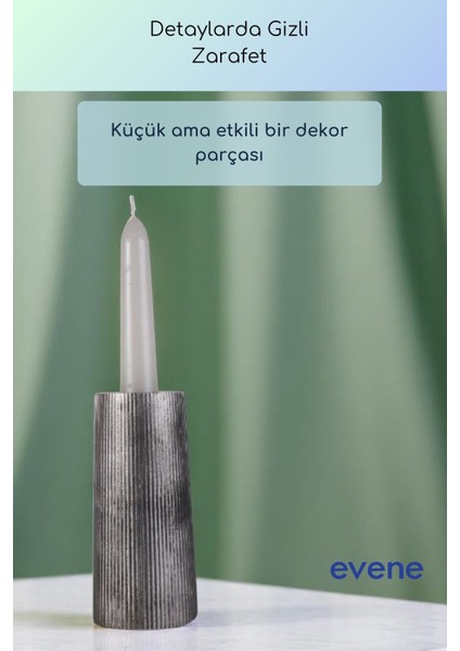 Mumluk Şamdan Ince Mum Uyumlu Altın Eskitme Renk Model 60 fırsatları