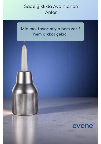 Mumluk Şamdan Ince Mum Uyumlu Gümüş Eskitme Renk Model 61 fiyatları