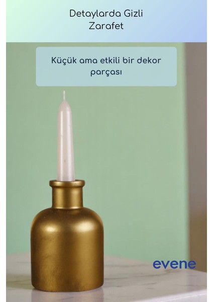 Mumluk Şamdan Ince Mum Uyumlu Altın Renk Model 58 fırsatları
