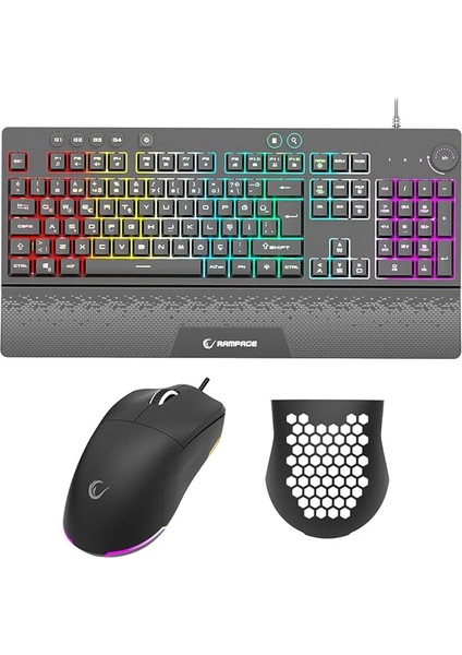 Eclipse Siyah USB Rgb Aydınlatmalı Q Gaming 4 Tuş Makrolu Oyuncu Klavye Mouse Set