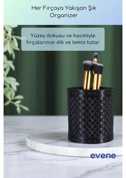 Makyaj Organizeri Makyaj Fırçalığı Makyaj Organizer Düzenleyici Altın Eskitme Renk Model 90 fiyatları