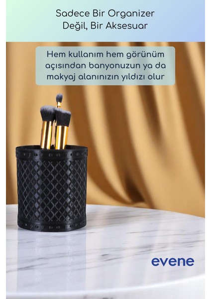 Makyaj Organizeri Makyaj Fırçalığı Makyaj Organizer Düzenleyici Altın Eskitme Renk Model 90 fırsatları