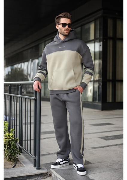 Füme Alt Üst Kapüşonlu Eşofman Takımı E7340