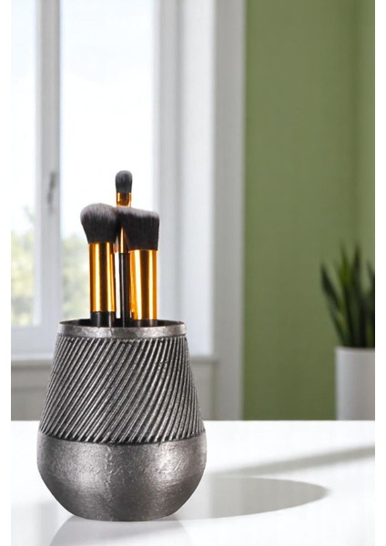 Makyaj Organizeri Makyaj Fırçalığı Makyaj Organizer Düzenleyici Altın Renk Model 89