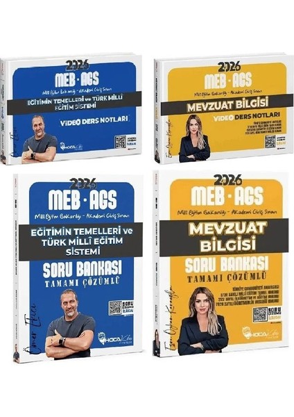 Hoca Kafası 2026 Meb-Ags Eğitimin Temelleri + Mevzuat Bilgisi Konu + Soru Bankası 4 Lü Set