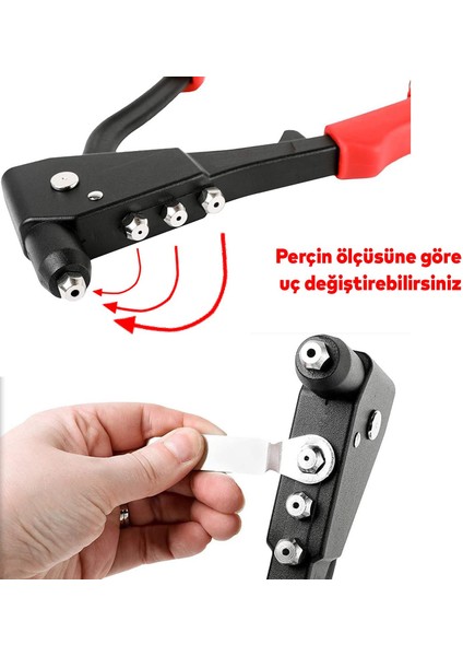 Perçin Tabancası Profesyonel Ergonomik Saplı Dayanıklı Metal Gövde 24 cm El Aleti indirimleri