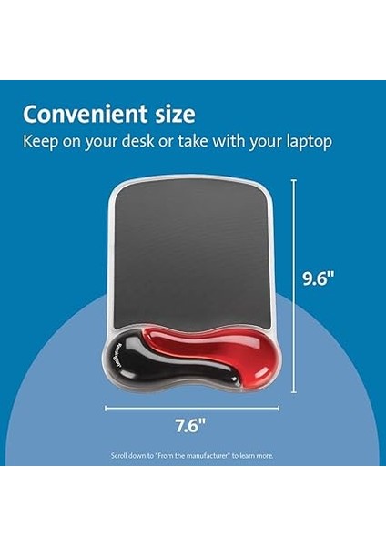 62402 Duo Bilek Destekli Memory Foam Fare Pedi, Kırmızı/siyah fiyatları