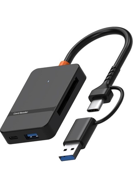 8in1 Multi Girişli Cf Kart Okuyucu Mac iPhone 15 16 Uyumlu Otg Telefon Type-C 5gbps Veri Aktarımı (MT84 Multi (Type-C ve USB Girişli))