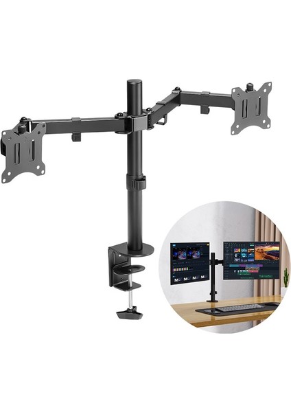 PM-052 13-27'' Mekanik Çift Kol Monitör Tutucu 28258