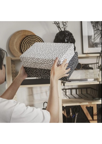 Rattaren Kapaklı Kutu Siyah-Beyaz fırsatları