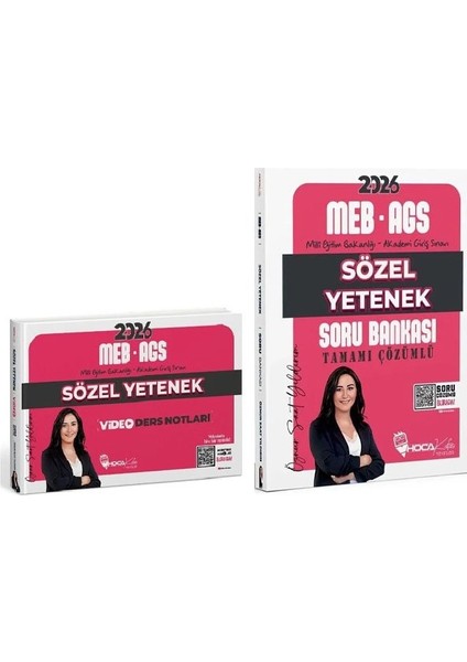 Hocakafası 2026 Meb-Ags Sözel Yetenek Video Ders Notları + Soru Bankası 2 Li Set