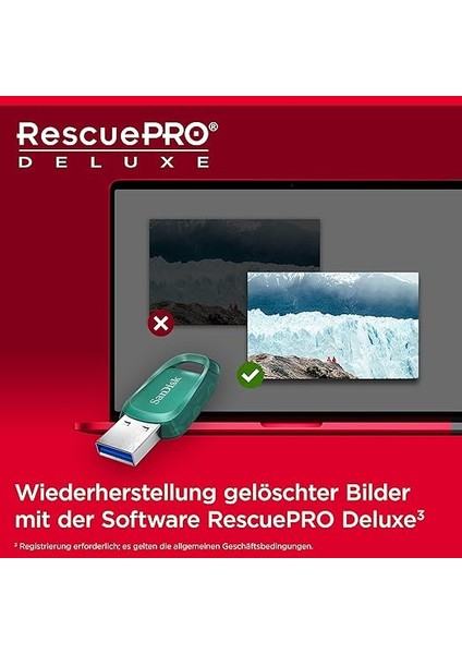 Ultra Eco USB 3.2 Flash Sürücü 128 GB (100 Mb/s'ye Kadar Okuma Hızı, Rescuepro Deluxe, 5 Yıl Garanti) indirimleri