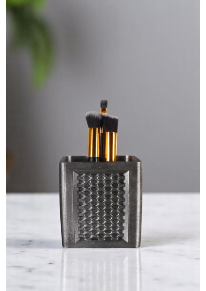 Makyaj Organizeri Makyaj Fırçalığı Makyaj Organizer Düzenleyici Altın Renk Model 86