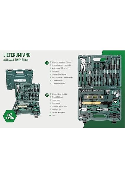 Mannesmann M29084 Alet Çantası, Donanım, 87 Parça fırsatları