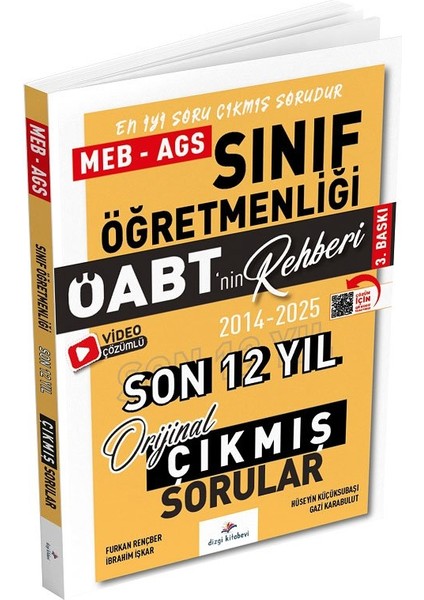 Dizgi Kitap 2026 Öabt Meb-Ags Nin Rehberi Sınıf Öğretmenliği Çıkmış Sorular Son 12 Yıl Çözümlü