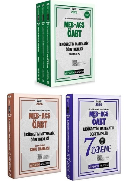 Pegem 2026 Öabt Meb-Ags Ilköğretim Matematik Öğretmenliği Konu Anlatımlı + Soru Bankası + 7 Deneme 3 Lü Set