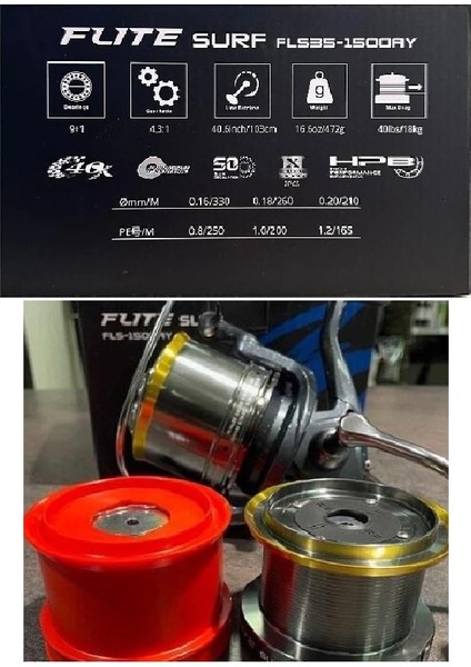 Flite Surf FLS35-1500AY Gunsmoke 9+1bb Surf Olta Makinesi fırsatları