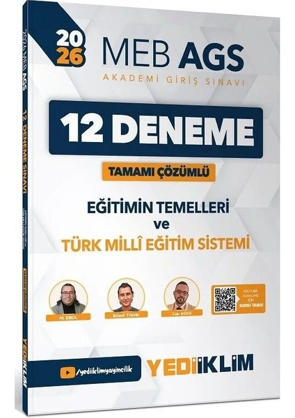 Yediiklim 2026 Meb-Ags Eğitimin Temelleri ve Türk Milli Eğitim Sistemi 12 Deneme Çözümlü