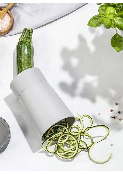 Z-Cut Spiral Kesici, Çok Fonksiyonlu, 18/10 Paslanmaz Çelik Bıçak, Plastik Gövde, Gri fırsatları