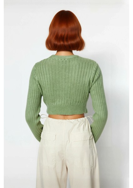 Kadın Antrasit Crop Boy Fitted Kruvaze Triko Kazak Günlük Şıklık ve Konforu Kış Sezonuna Taşır modelleri