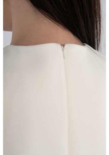 Beyaz Pliseli Uzun Kollu Özel Tasarım Nikah&düğün Tulum Astarlı Abiye Şıklık Zarif Stil