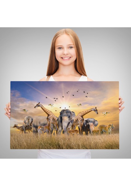 -Premier Kanvas Serileri- Hayvanlar Alemi Dekoratif Kanvas Tablo 1180 fırsatları