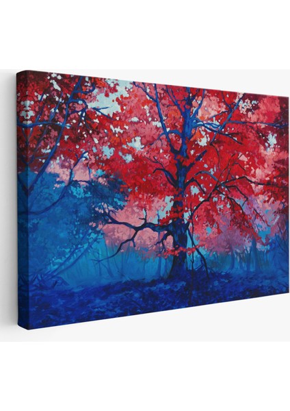 -Premier Kanvas Serileri- Ormandaki Güzel Sonbahar Ağacı Kanvas Duvar TABLOSU-1192