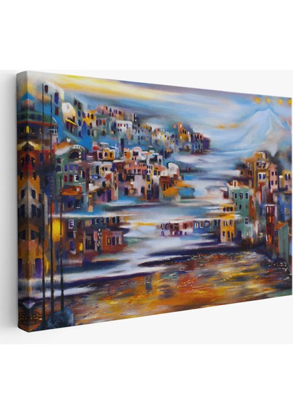 -Premier Kanvas Serileri- Volkan Eteğindeki Kasaba Duvar TABLOSU-1226